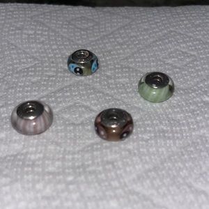 Set of 4 Pandora glass beads